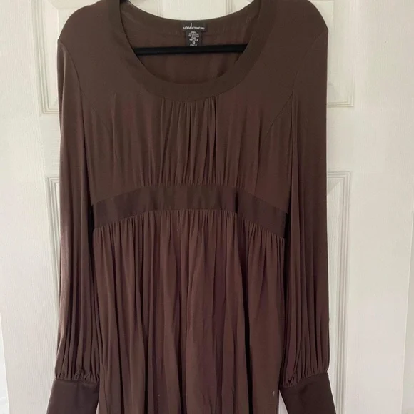 chocolate brown tunic dress Dark Chocolate 3/4 Sleeve Swing Tunic Dress Small main image 0